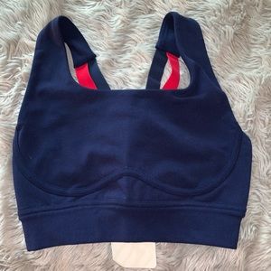 Navy Fabletics sports bra